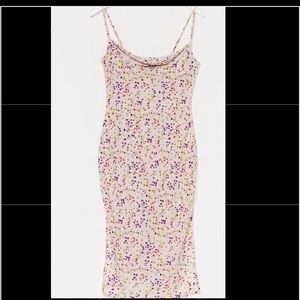 Floral Cowl Neck Bodycon Dress